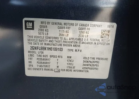 2017 Chevrolet Equinox Ls z USA, uszkodzony, nr VIN 2GNFLEEK1H6109103